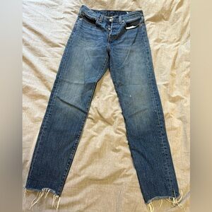 Levi's wedgie skinny high rise medium blue jeans stretchy 27 × 27 1% elastic